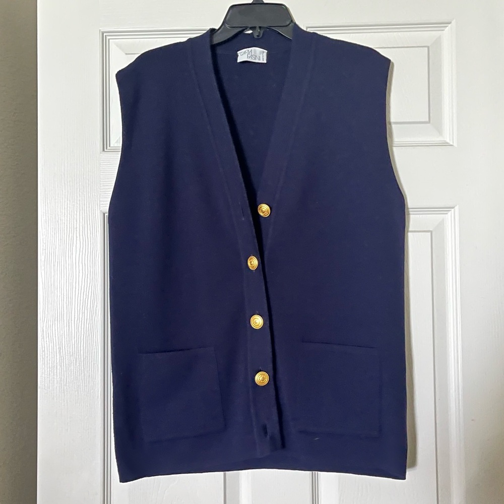 Carla Fasini vintage blue sweater vest size 38 or xl